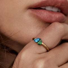 Anillo Piedras de Aniversario Corazón