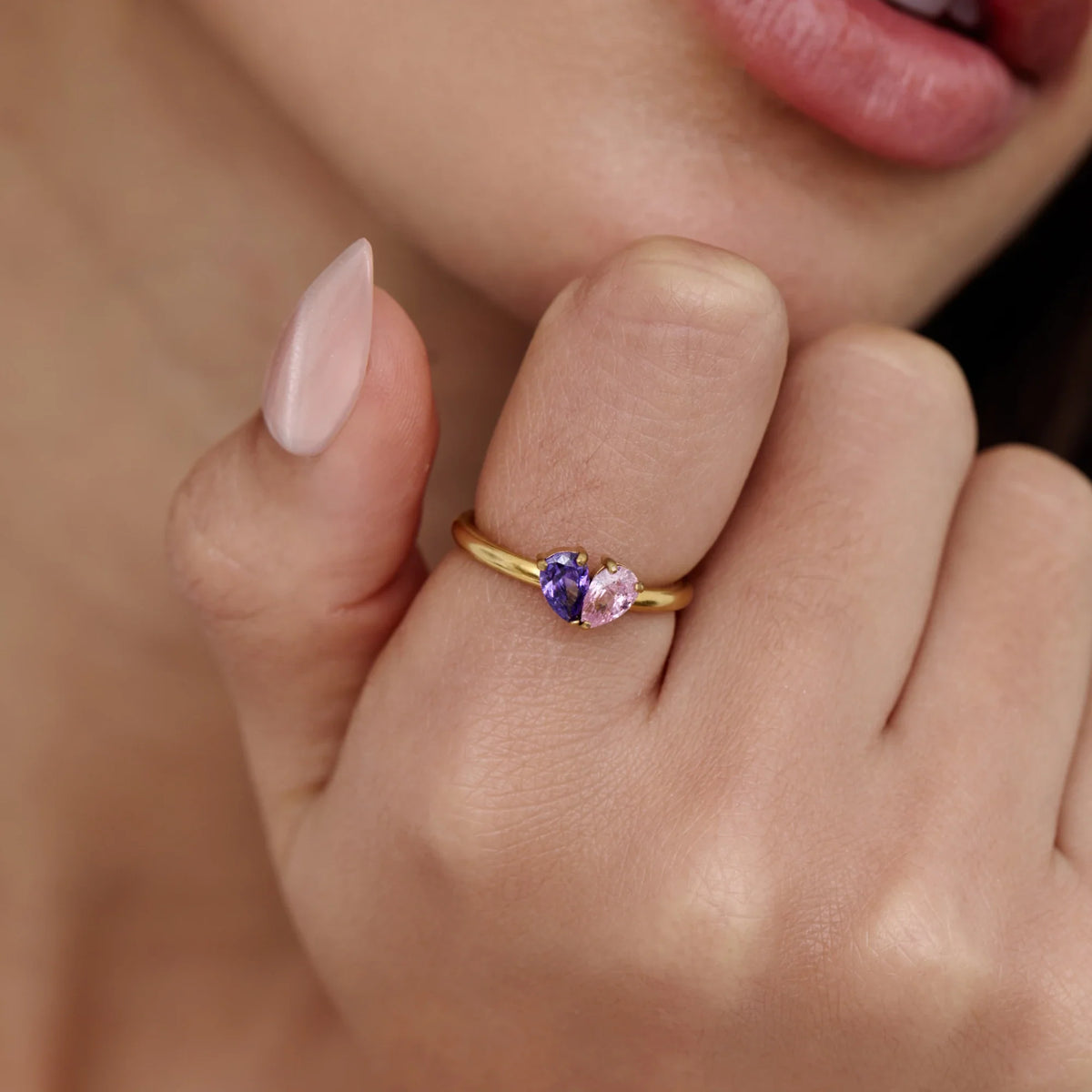 Anillo Piedras de Aniversario Corazón