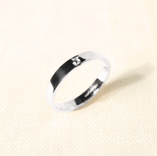 Anillo de Banda con Inicial en plata